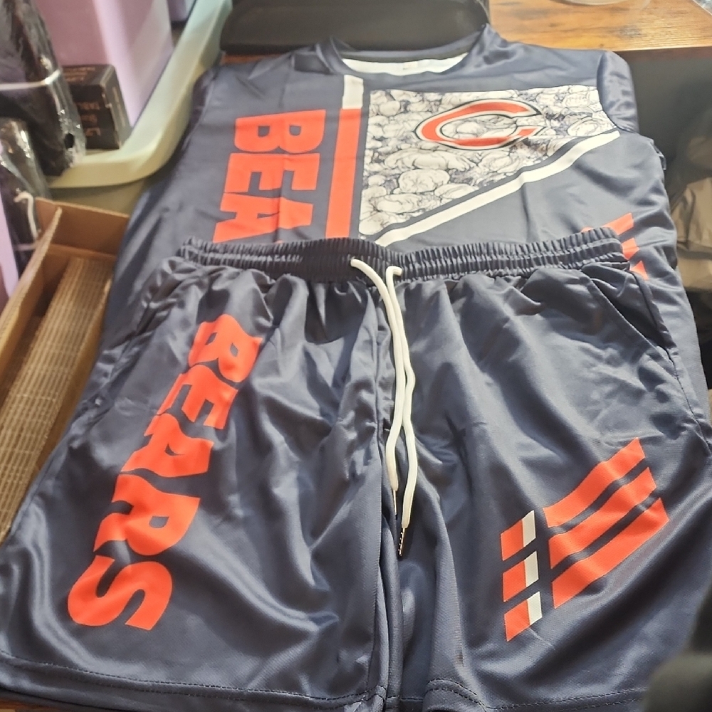 Chicago Bears Mens Tshirt Abs Shorts Set